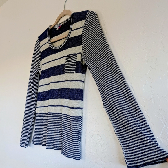 VTG Kitty Hawk Union Made Striped Metallic Thread  Retro Nautical Preppy - Picture 5 of 8